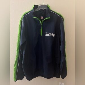 NWT NFL Team Apparel 1/4 Zip Seattle Seahawks Windbreaker Medium